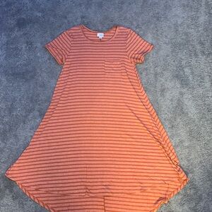LuLaRoe Orange Striped Carly Dress